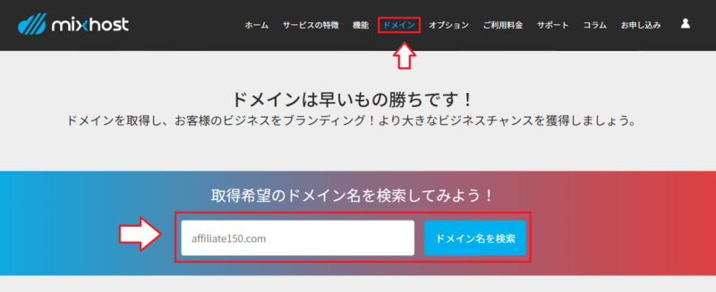ミックスホストドメイン取得1