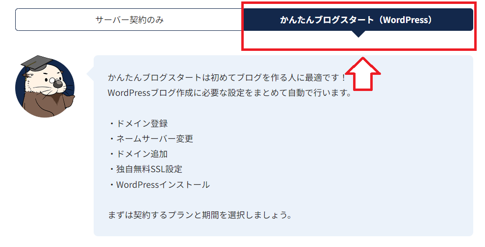 ラッコサーバー申込み契約の手順8